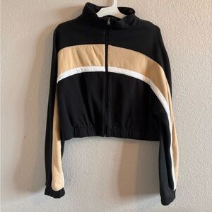 Hollister Black & Beige crop jacket